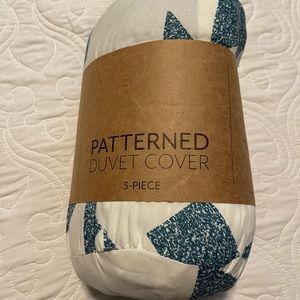 PATTERNED DUVET COVER 3 Piece Teal color